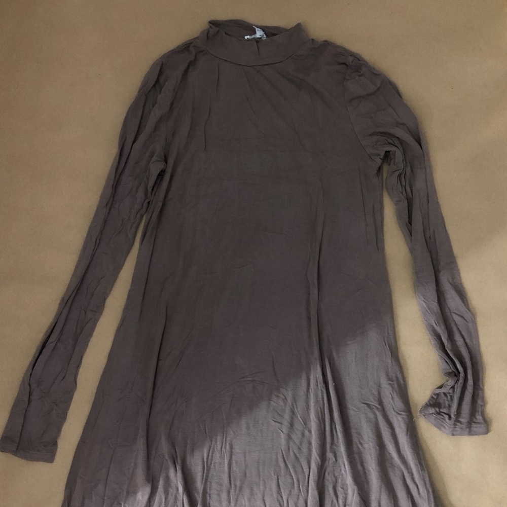 Tan Long Sleeve Dress